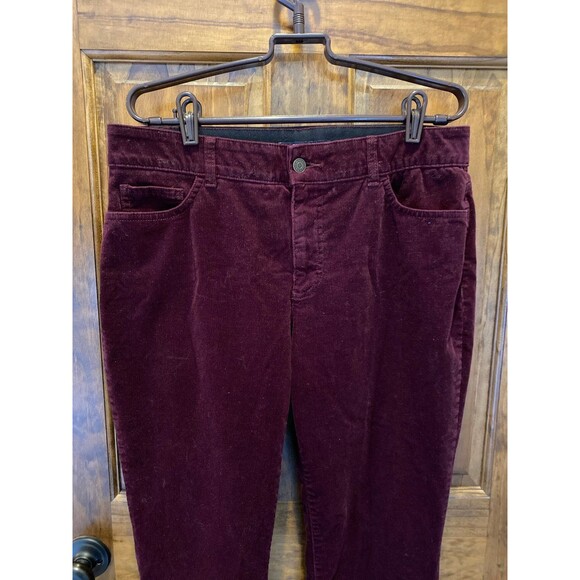 Chaps Corduroy Women’s Pants Stretch Waist Size 12 Dark Burgundy EUC Slacks - Picture 2 of 12